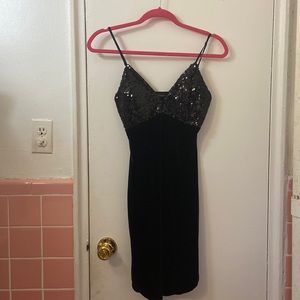 Black velvet cocktail dress